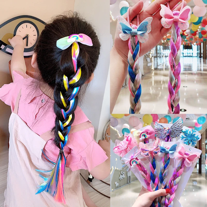 New Girls Cute Cartoon Bow Butterfly Colorful Braid Headband Kids Wig Ponytail Holder Rubber Bands Hair Accessories
New Girls Cute Cartoon Bow Butterfly Colorful Braid Headband Kids Wig Ponytail Holder Rubber Bands Hair Accessories