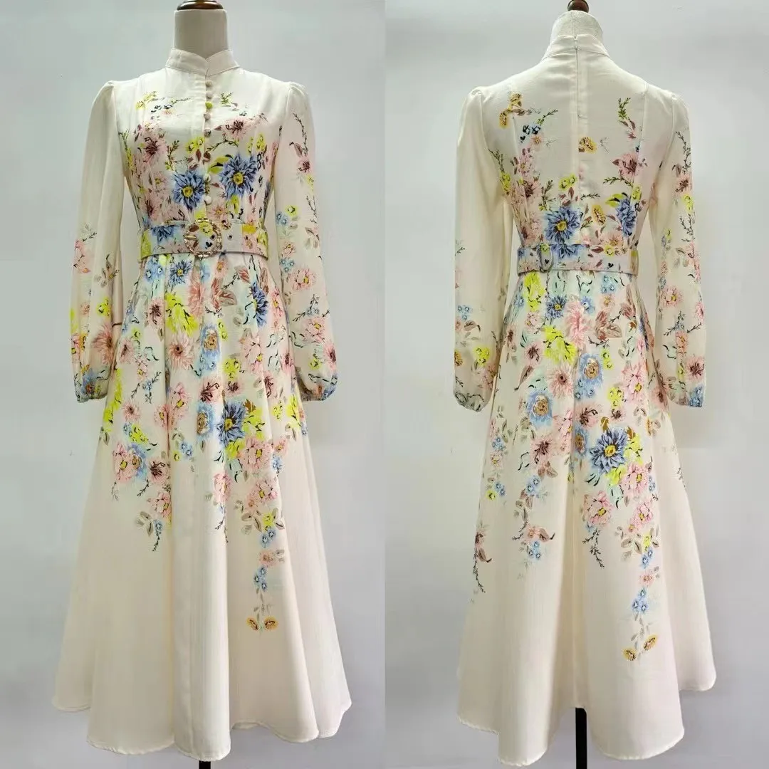 Single Breasted Mouth Standing Collar, Positioning Flower Print, Summer, New Product, European and American Style, 2024
Single Breasted Mouth Standing Collar, Positioning Flower Print, Summer, New Product, European and American Style, 2024