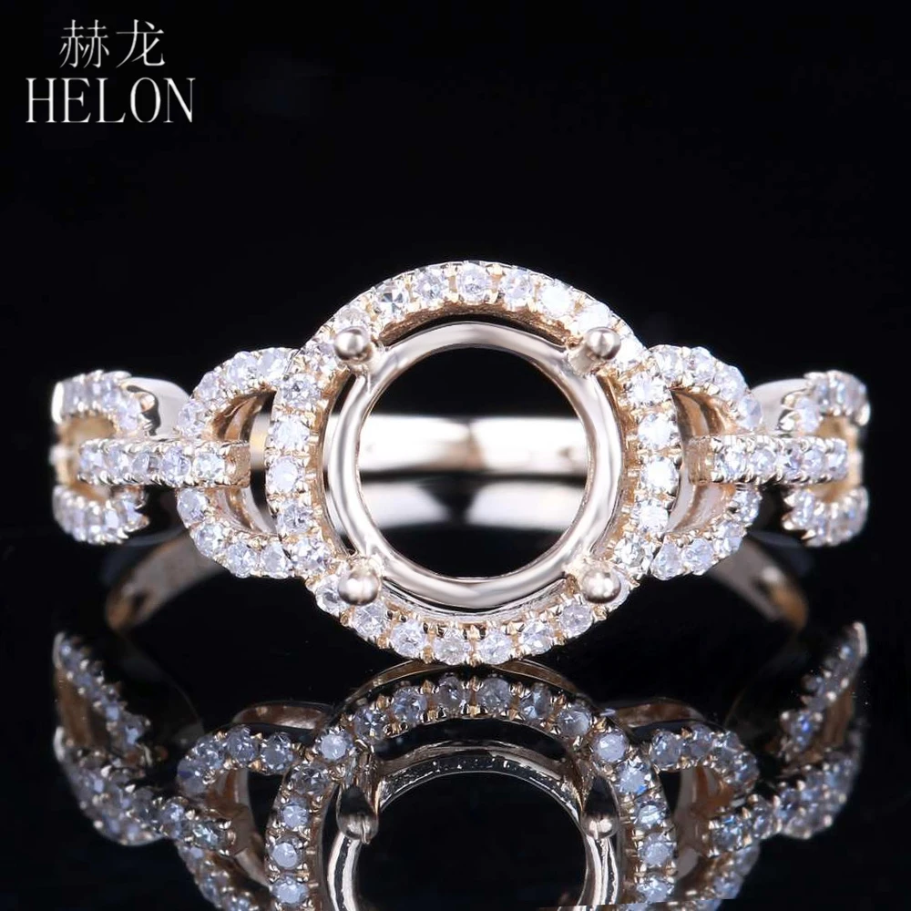 HELON Round 7mm Solid 14k 10k Yellow/Rose/White Gold Ring Natural Diamonds Semi Mount Engagement Ring Setting Women Jewelry Gift
HELON Round 7mm Solid 14k 10k Yellow/Rose/White Gold Ring Natural Diamonds Semi Mount Engagement Ring Setting Women Jewelry Gift