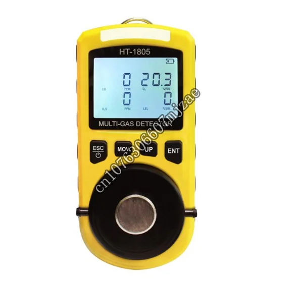 

HT-1805 O2 Hydrothion H2S CO2 4 in 1 gas detector portable multi gas analyzer gas alarm with sound light Vibration alarm