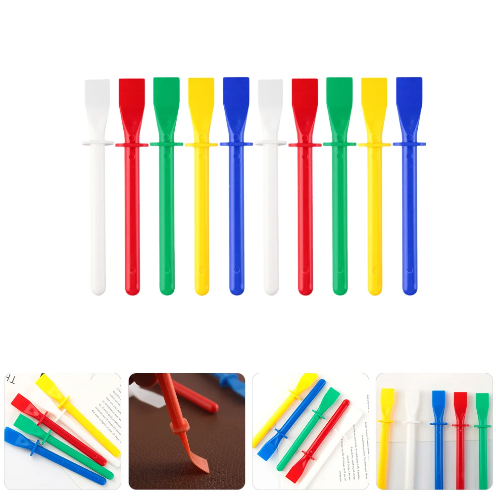 

10Pcs Glue Spreaders Plastic Smear Sticks Applicator Scrapers Roller Leather Craft Tool Sewing Accessories Mixed Color