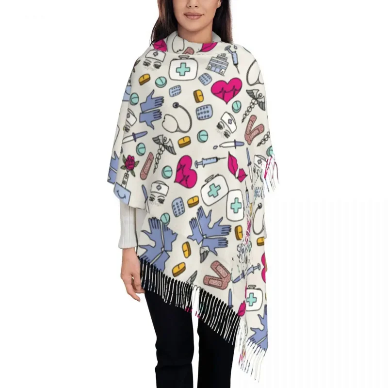 Pattern Nurse Scarf Women Men Stylish Winter Fall Shawl Wraps Cartoon Nursing Tassel Wraps
Pattern Nurse Scarf Women Men Stylish Winter Fall Shawl Wraps Cartoon Nursing Tassel Wraps