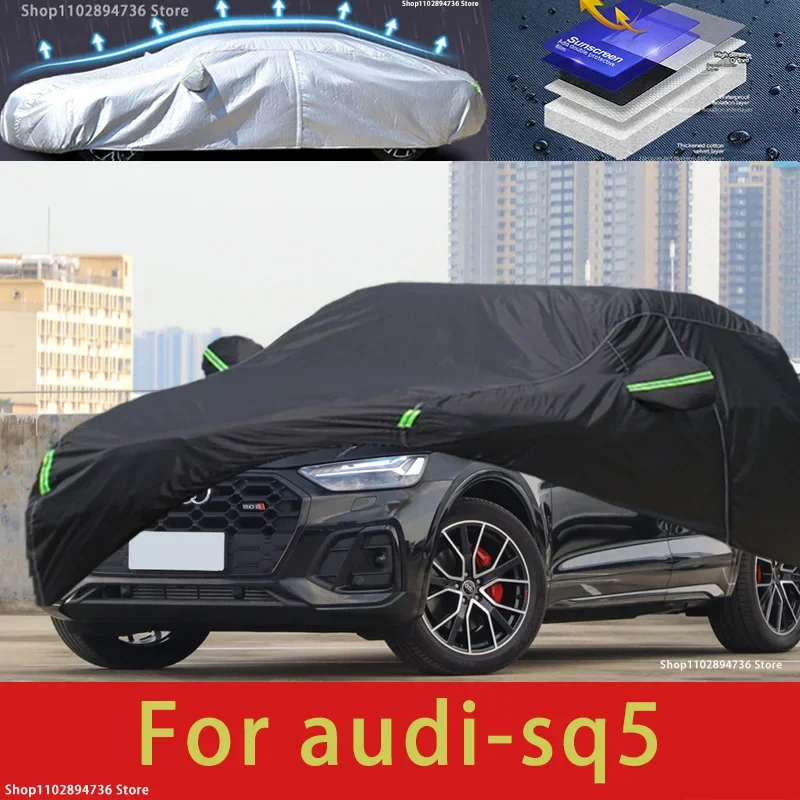 

For audi sq5 fit Outdoor Protection Full Car Covers Snow Cover Sunshade Waterproof Dustproof Exterior black car cover