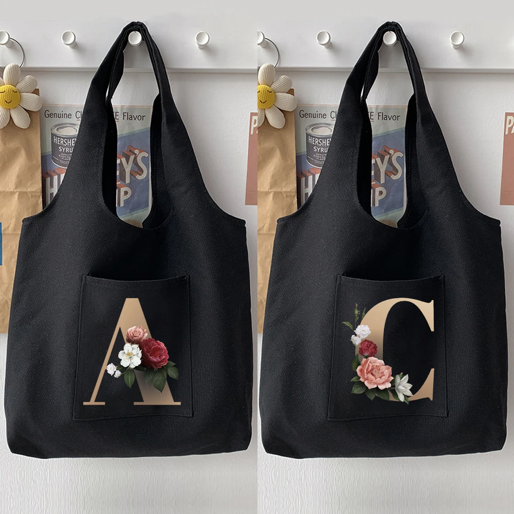 Women Shopping Shoulder Bags Reusable Shopper Organizer Casual Canvas Tote Bag Large Capacity Foldable Gold Letter Print Handbag
Women Shopping Shoulder Bags Reusable Shopper Organizer Casual Canvas Tote Bag Large Capacity Foldable Gold Letter Print Handbag