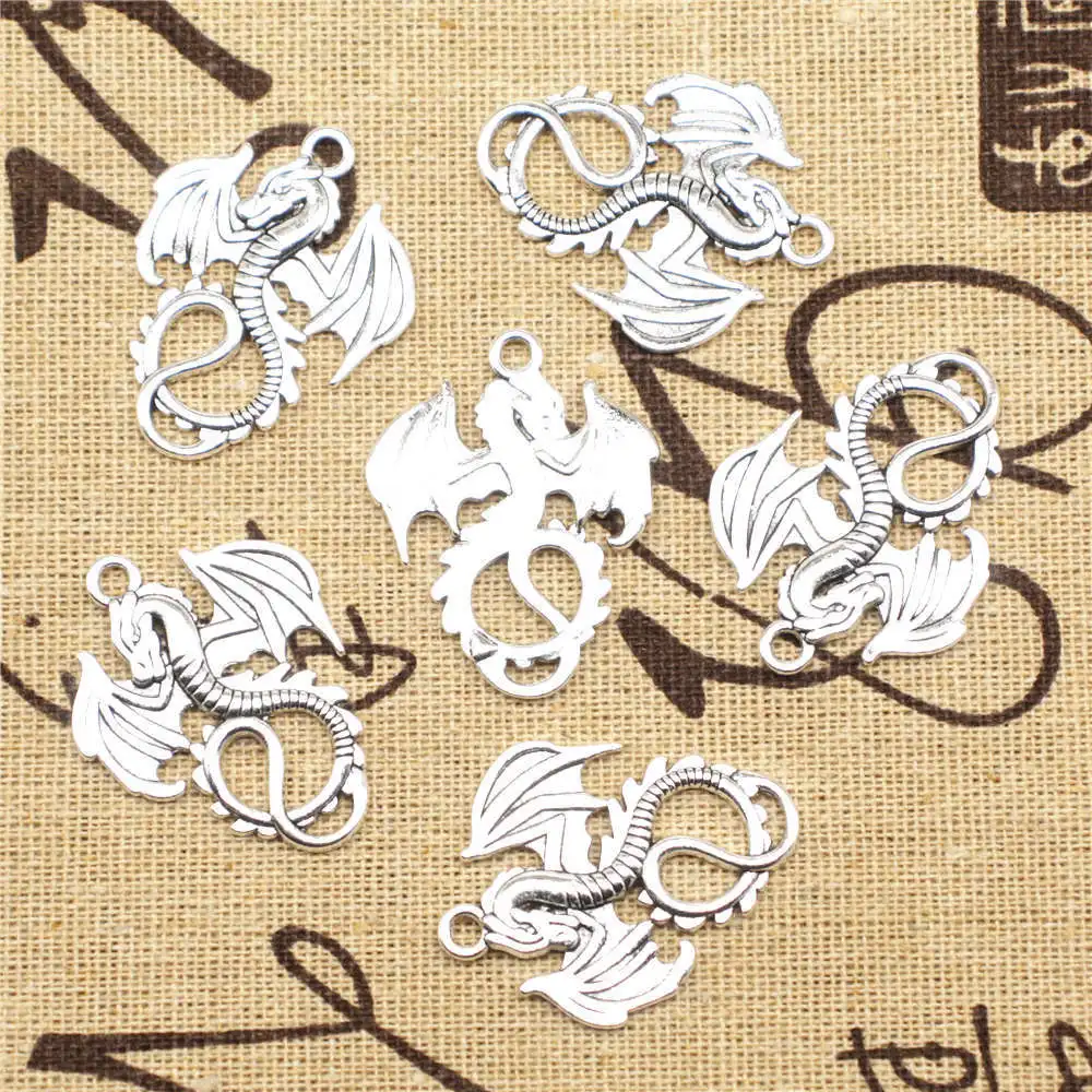 3pcs Antique Silver Color 28x35mm Flying Dragon Charms Handmade Jewerly Diy
3pcs Antique Silver Color 28x35mm Flying Dragon Charms Handmade Jewerly Diy