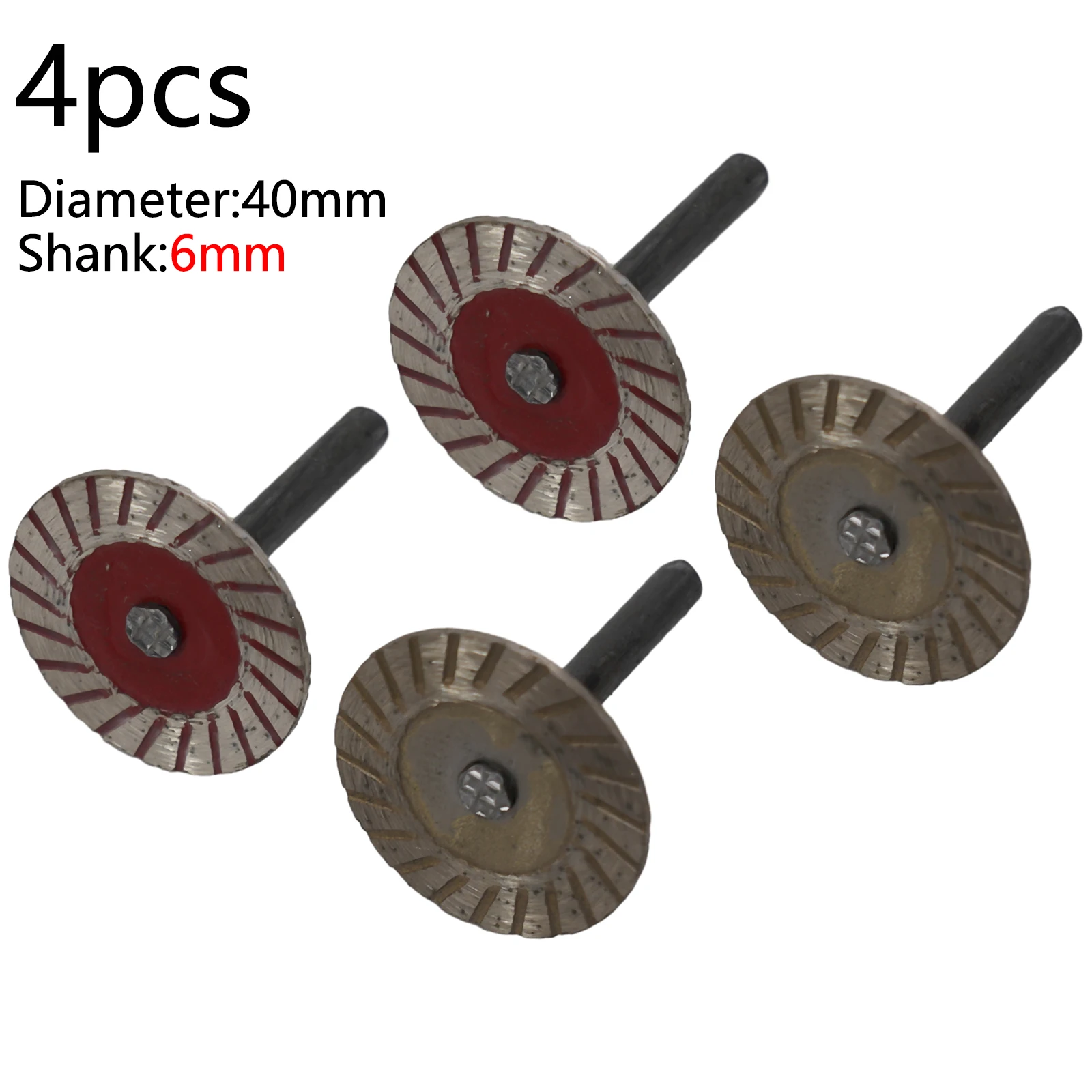 

4PCS 40mm Circular Saw Blade 6mm Shank Diamond Cutting Turbo Discs Grinding Wheel For Wood Metal Stone Granite Marble Cutting