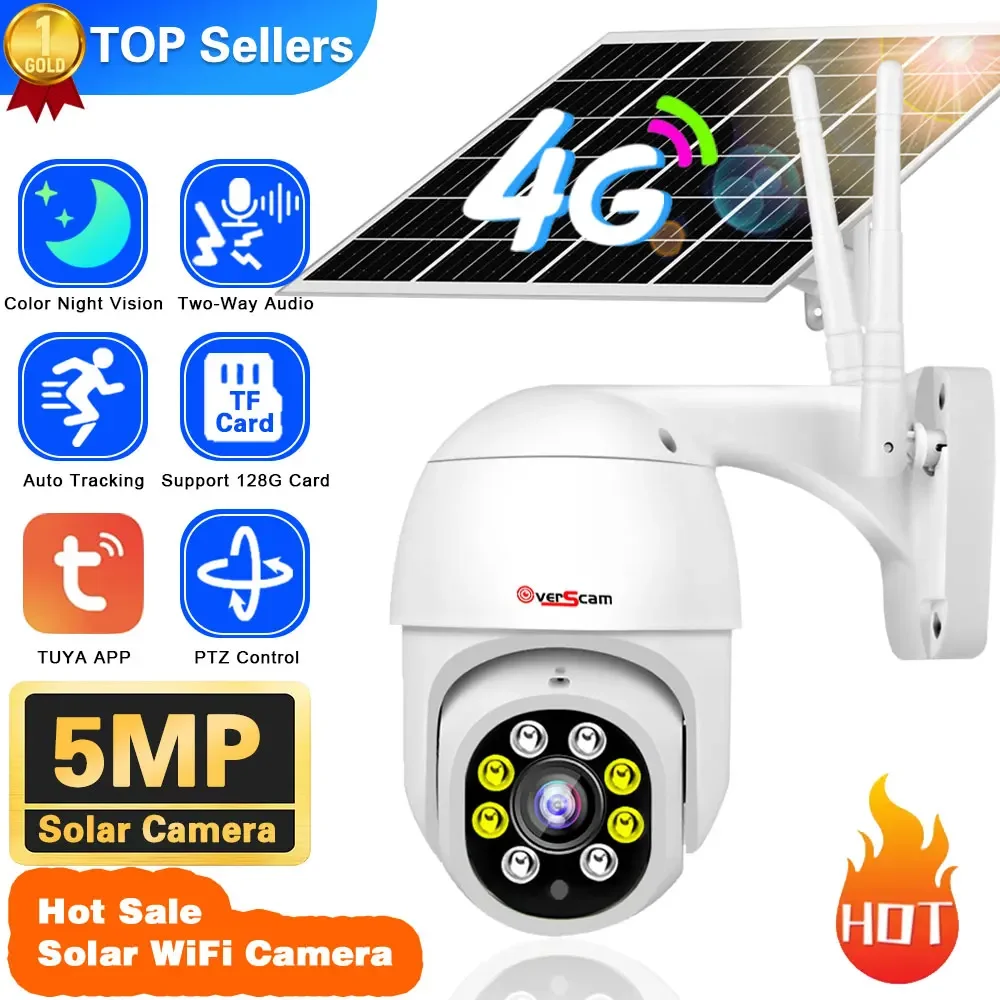4G Sim Card PTZ Camera Outdoor Wireless Solar IP Camera 5MP HD Solar panels Video Surveillance Camera Long Time Standby Tuya APP
4G Sim Card PTZ Camera Outdoor Wireless Solar IP Camera 5MP HD Solar panels Video Surveillance Camera Long Time Standby Tuya APP