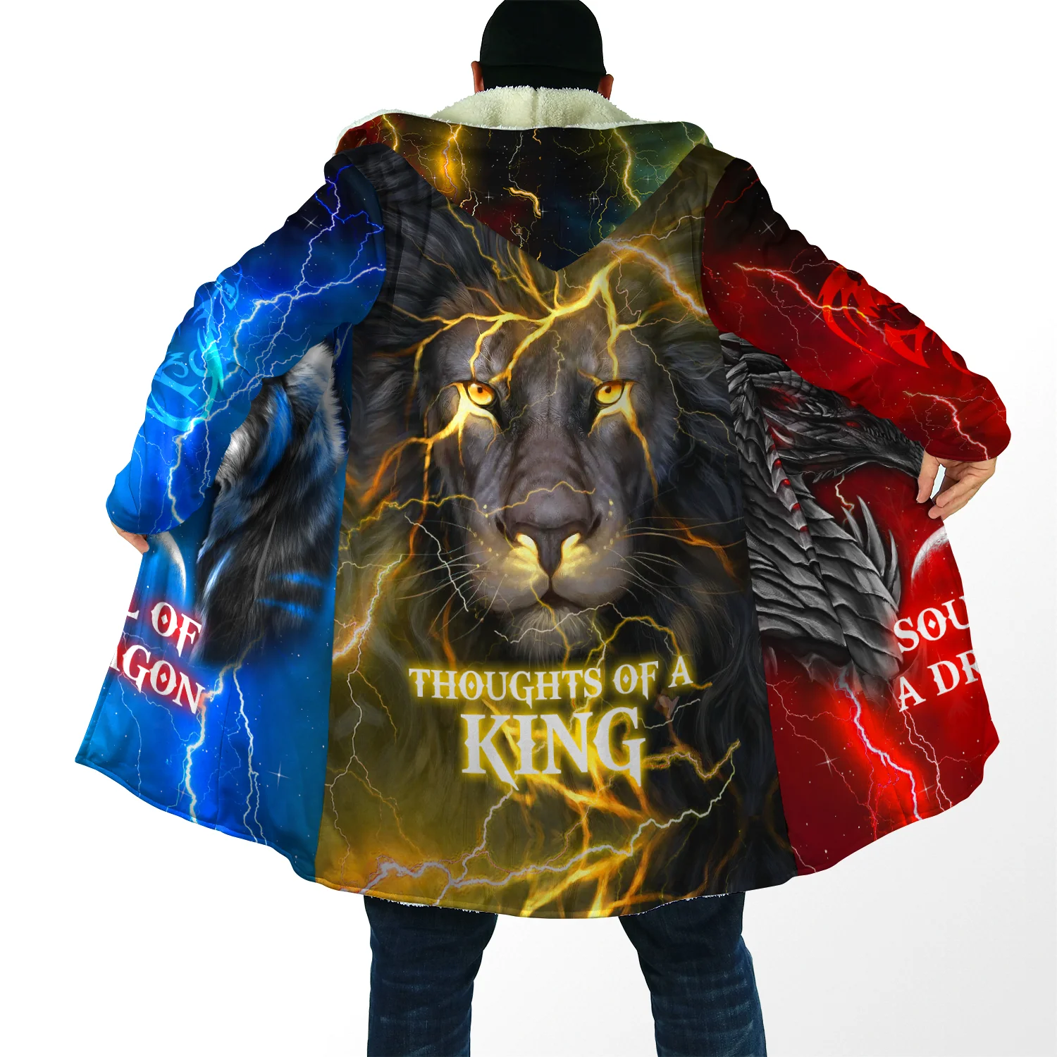 Winter Fashion Mens Hooded cloak Dragon and Wolf Tattoo 3D Printing Thick Fleece wind breaker Unisex Casual Warm Hood cloak
Winter Fashion Mens Hooded cloak Dragon and Wolf Tattoo 3D Printing Thick Fleece wind breaker Unisex Casual Warm Hood cloak
