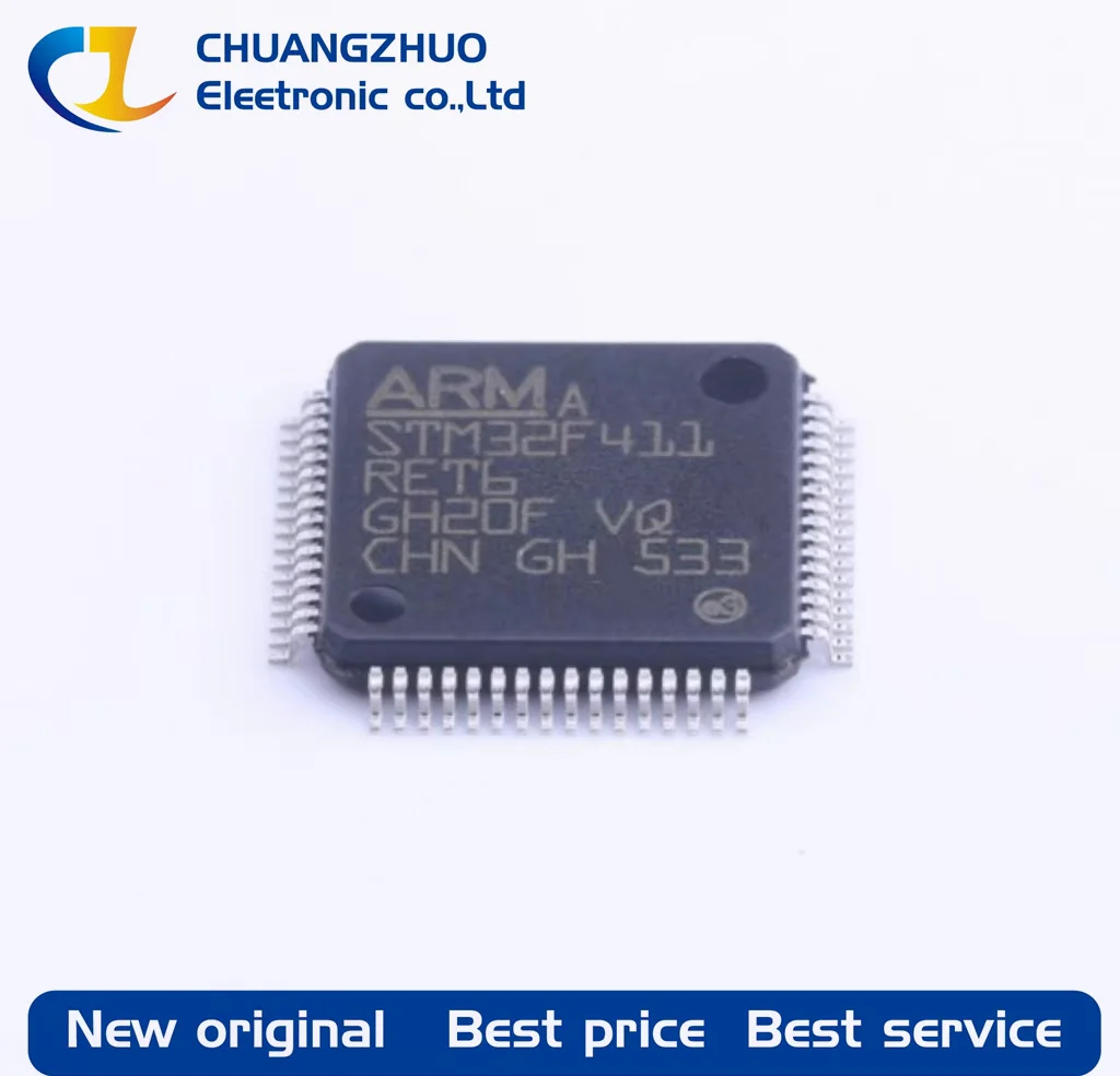 

1Pcs New original STM32F411RET6 512KB ARM Cortex-M4 128KB 100MHz FLASH 50 LQFP-64(10x10) Microcontroller Units