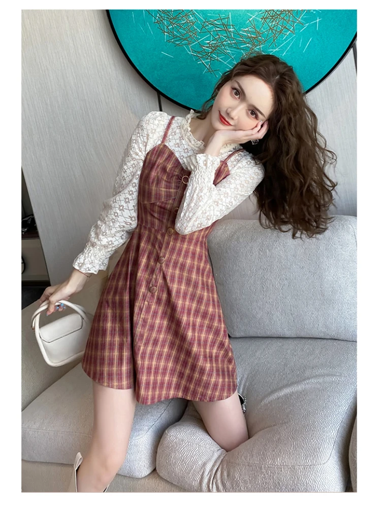 Fashion Korean Style Women Vintage O-Neck Lace Pink Plaid Mini Party Elegant Sweet Casual Cute Streetwear Female Dress for Women
Fashion Korean Style Women Vintage O-Neck Lace Pink Plaid Mini Party Elegant Sweet Casual Cute Streetwear Female Dress for Women