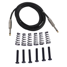 3Meter Guitar Cable with 6Pcs Electric Guitar Tremolo Bridge String Saddles Mount Conical Spring and Screws Black
3Meter Guitar Cable with 6Pcs Electric Guitar Tremolo Bridge String Saddles Mount Conical Spring and Screws Black