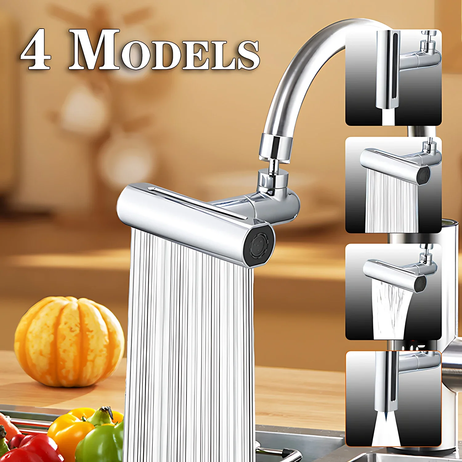Swivel Waterfall Faucet Four-speed Adjustable Faucet Multifunction Swivel Faucet Kitchen Bathroom Basin Splash Spout
Swivel Waterfall Faucet Four-speed Adjustable Faucet Multifunction Swivel Faucet Kitchen Bathroom Basin Splash Spout