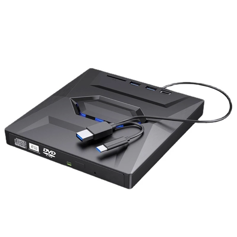 

5 в 1 USB3.0 Type C Внешний оптический привод DVD-ROM VCD или домашний привод для записи компакт-дисков для портативных ПК