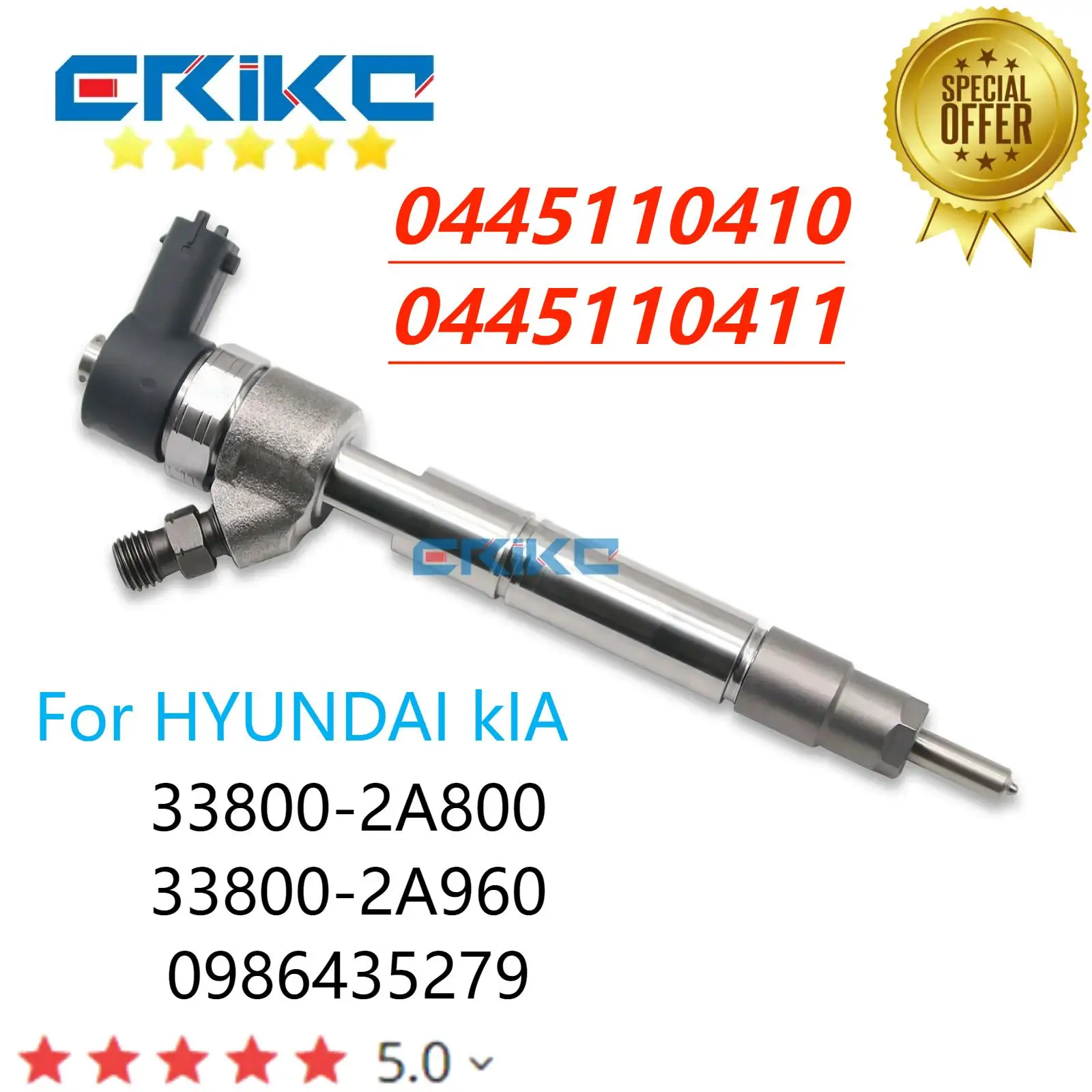 0445110410 Common Rail Injector 0445110411 Diesel Sprayer 33800-2A960 33800-2A800 for Bosch HYUNDAI i40 KIA CARENS 1.7 CRDi
0445110410 Common Rail Injector 0445110411 Diesel Sprayer 33800-2A960 33800-2A800 for Bosch HYUNDAI i40 KIA CARENS 1.7 CRDi