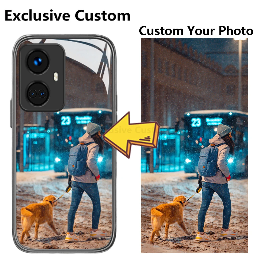 

Exclusive Custom Personalized Glass Phone Case for Realme 10 9I 8I 7I 6I 6 5 3 PRO V13 5G DIY Cover Customized Design Name Photo