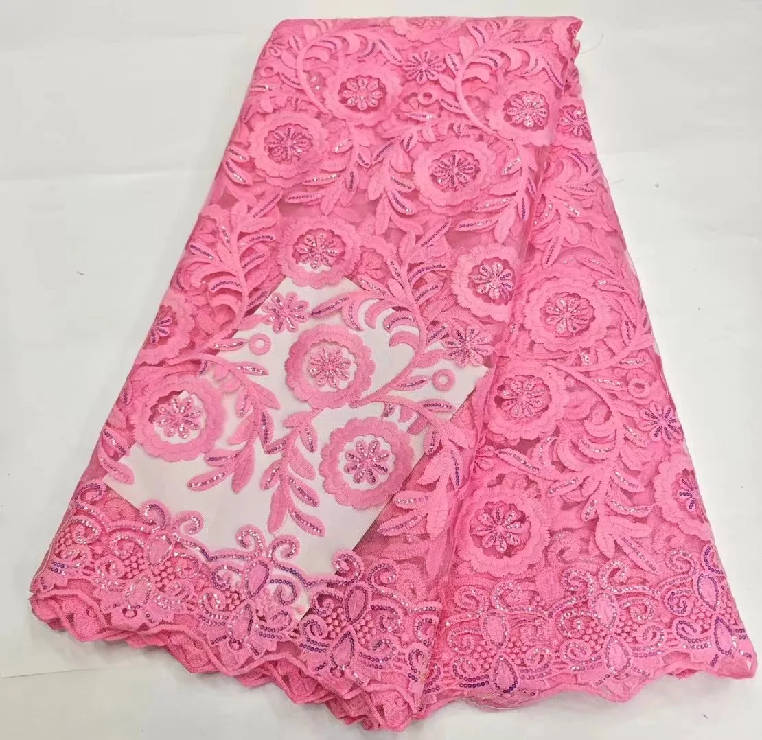Pink African Tulle Lace Fabric With Sequins Nigerian French Tulle Lace Fabric For Diy Sew Party Wedding Cloth
Pink African Tulle Lace Fabric With Sequins Nigerian French Tulle Lace Fabric For Diy Sew Party Wedding Cloth