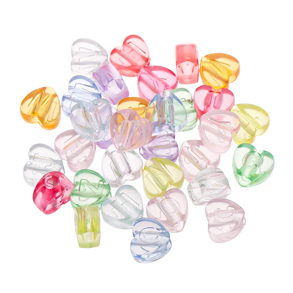 

50/100pcs Transparent Acrylic Mixed Love Letter Beads Spacer Loose Bead for Necklace Bracelet DIY Jewelry Making Accessories