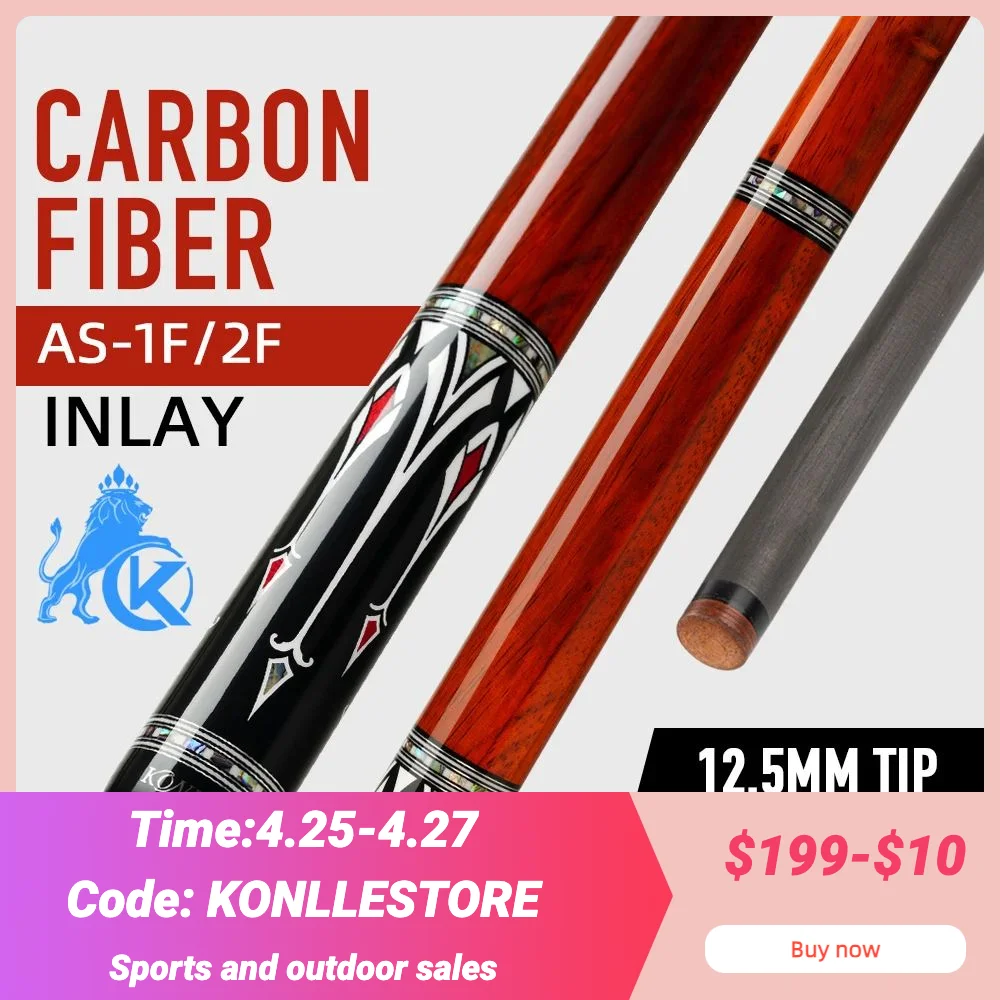 KONLLEN AS Pool Cue 1/2 Stick Black Technology Carbon Fiber Shaft 3/8*8 Radial Pin Abalone Handmade Inlay Professional Billiard
KONLLEN AS Pool Cue 1/2 Stick Black Technology Carbon Fiber Shaft 3/8*8 Radial Pin Abalone Handmade Inlay Professional Billiard
