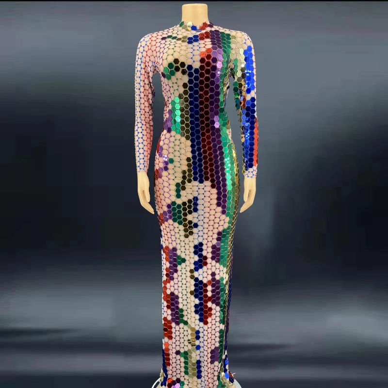 Rhinestone Women Sexy Multi-color Mirror Transparent Mesh Dress Birthday Prom Party Outfit
Rhinestone Women Sexy Multi-color Mirror Transparent Mesh Dress Birthday Prom Party Outfit