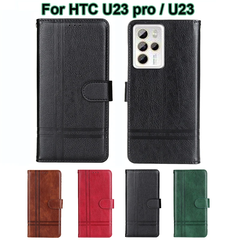 

Leather Cover For HTC U23 Pro Case Original Funda Wallet Capa Magnetic Phone Cases For Carcasas HTC U23 U 23 U23Pro Mujer Hoesje