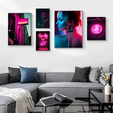 Modern Style Home Decor Canvas Painting Fashion Neon Billboard Girl Rose Nordic Posters and Prints Living Room Bedroom Wall Art
Modern Style Home Decor Canvas Painting Fashion Neon Billboard Girl Rose Nordic Posters and Prints Living Room Bedroom Wall Art