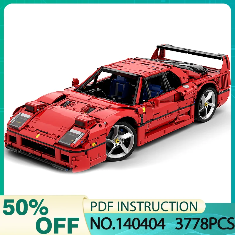 MOC-140404 Супер спортивный автомобиль F40, совместимый с 42143 строительными блоками, 3778 шт. кирпичей, развивающие игрушки-пазлы, подарки на день рождения
MOC-140404 Супер спортивный автомобиль F40, совместимый с 42143 строительными блоками, 3778 шт. кирпичей, развивающие игрушки-пазлы, подарки на день рождения
