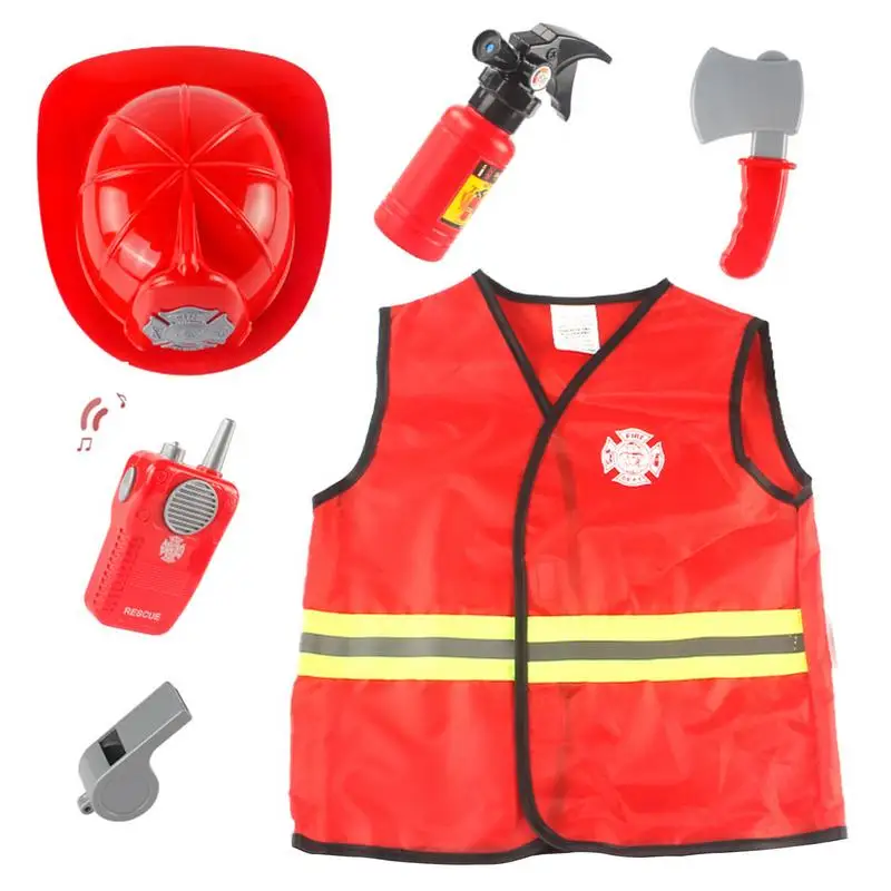 

Детский пожарный ролевая игра удобный костюм пожарного профессиональный опыт одежда Униформа Забавный игровой комплект взаимодействия