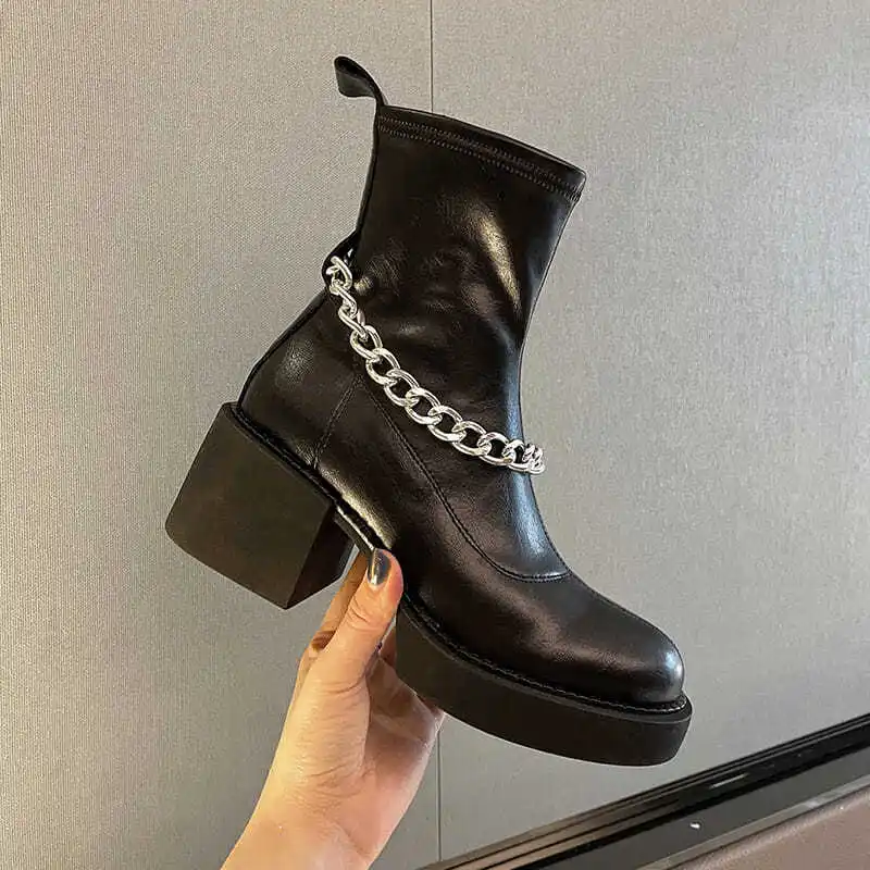 Apanzu Female booties 2022 Winter New Leather Round Toe Thick Heel Knight Boots Platform Shoes Ankle Boots For Women black
Apanzu Female booties 2022 Winter New Leather Round Toe Thick Heel Knight Boots Platform Shoes Ankle Boots For Women black