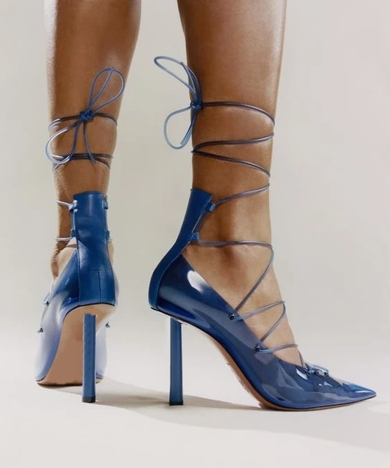 Pointed Toe Lace Up Sandals Stiletto Heels Ankle Straps Hollow Cover Heel Pvc Upper Sexy Summer Casual Women Rubber Shoes
Pointed Toe Lace Up Sandals Stiletto Heels Ankle Straps Hollow Cover Heel Pvc Upper Sexy Summer Casual Women Rubber Shoes