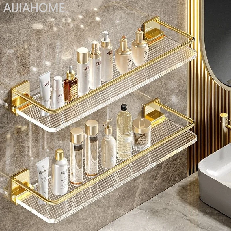 Bathroom Shelf Light Luxury Washstand Acrylic Toilet Washroom Towel Storage Without Holes Wall-mounted Storage Rack Oaganiser
Bathroom Shelf Light Luxury Washstand Acrylic Toilet Washroom Towel Storage Without Holes Wall-mounted Storage Rack Oaganiser