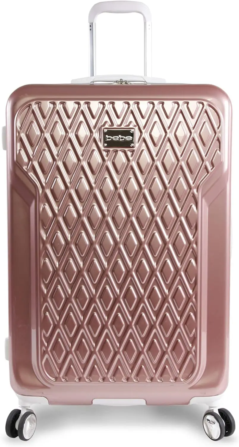 

BEBE Women's Luggage Stella 29" Hardside Check in Spinner, Telescoping Handles, Rose Gold, One Size