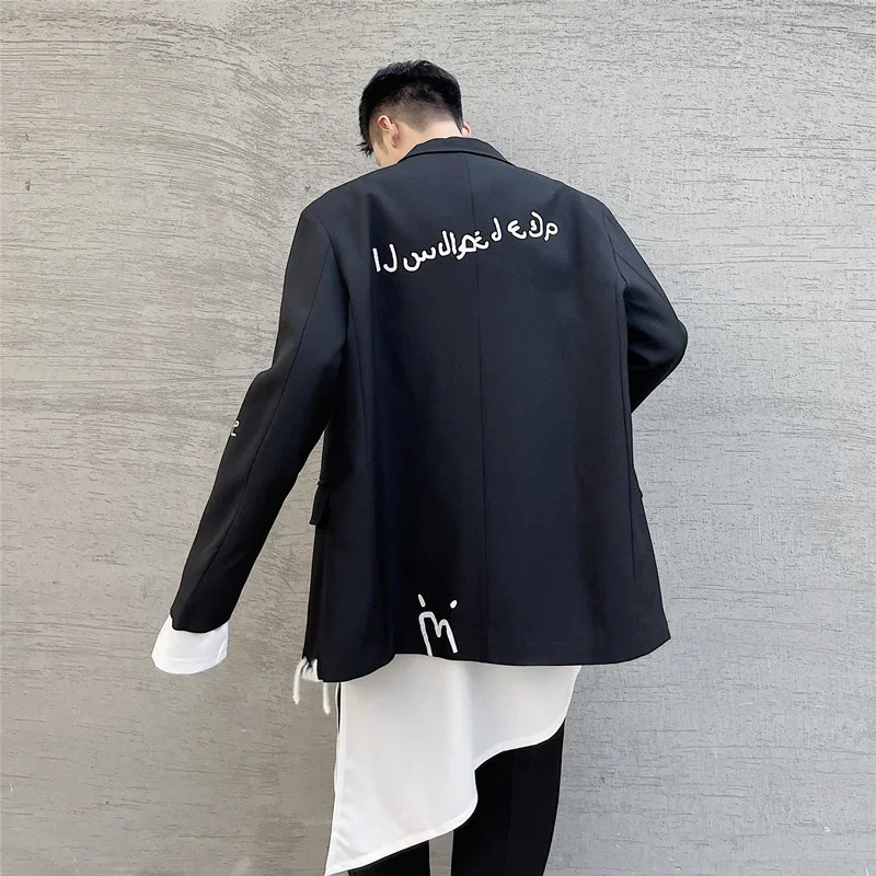 Spring New Personalized Printed High Street Suit Korean Fashion Single Breasted Black Turn-down Collar Men's Blazer WA490
Spring New Personalized Printed High Street Suit Korean Fashion Single Breasted Black Turn-down Collar Men's Blazer WA490