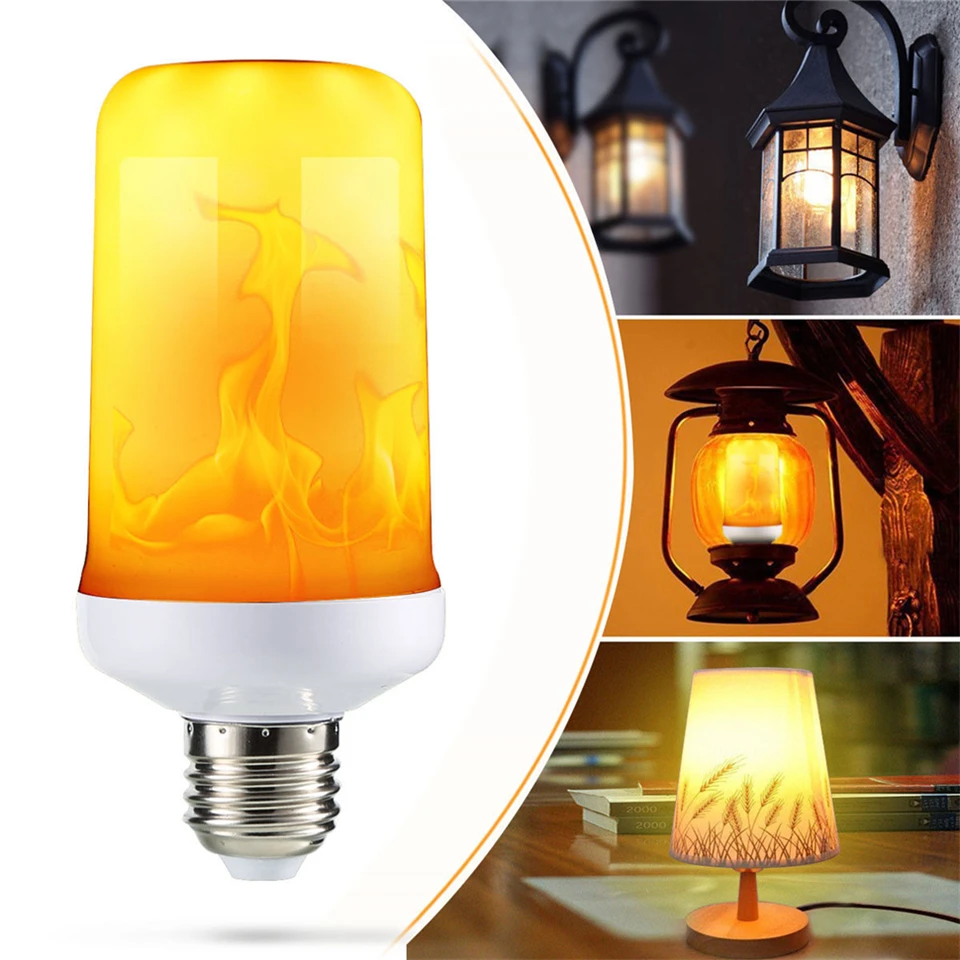 

LED Flame Effect Light Bulb with Gravity Senor E27 E26 E14 B22 Led Flame Bulb 3D Dynamic Fire Light Lamp 3W 9W 15W Lampada