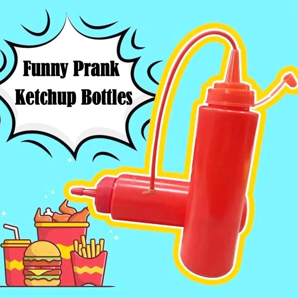 

Prank Trick Ketchup Bottle Toy Practical Joke Funny Gadgets Decompression Scary Toy Surprises Fake Mustard Trickery Children