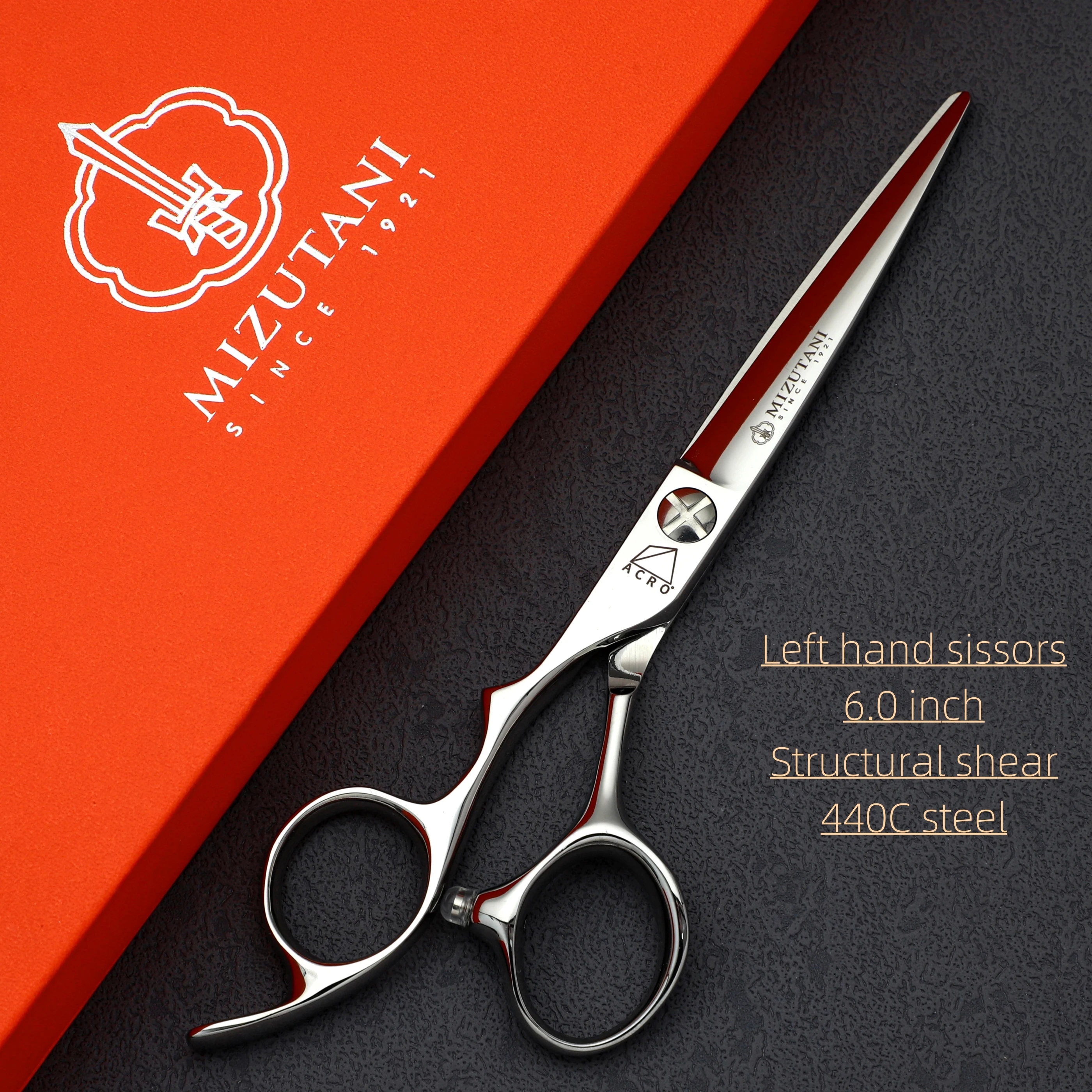 

MIZUTANI Left hand sissors professional barber scissors Barbershop hair cutting tools 440C steel set of 6.0-6.5-6.8 inch