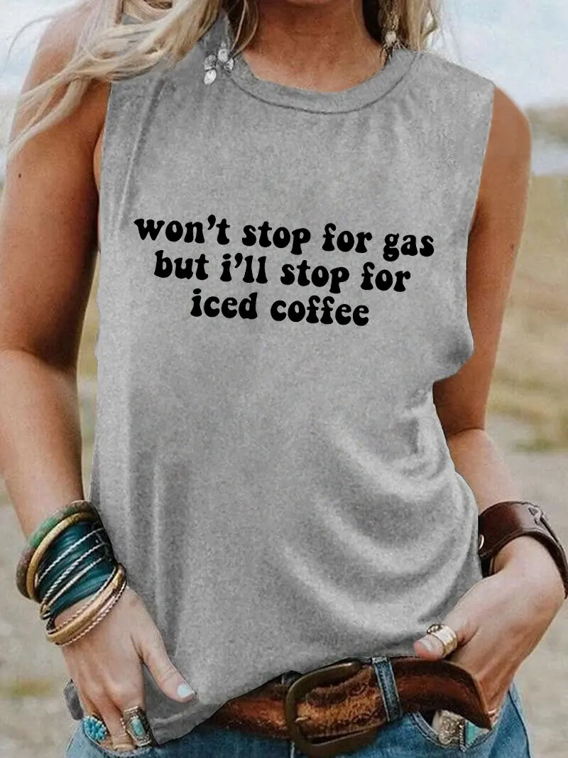 Stop for Iced Coffee New Arrival Women Sleeveless Tshirt Vintage Top Unisex Funny Summer Casual Sleeveless Top Coffee Lovers Tee 
Stop for Iced Coffee New Arrival Women Sleeveless Tshirt Vintage Top Unisex Funny Summer Casual Sleeveless Top Coffee Lovers Tee