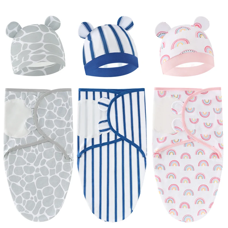 2Pcs Baby Sleeping Bag Hat Cotton Newborn Swaddle Wrap Infant Blanket Hat Set New Born Sleepsack Adjustable Baby Sleep Sack 
2Pcs Baby Sleeping Bag Hat Cotton Newborn Swaddle Wrap Infant Blanket Hat Set New Born Sleepsack Adjustable Baby Sleep Sack