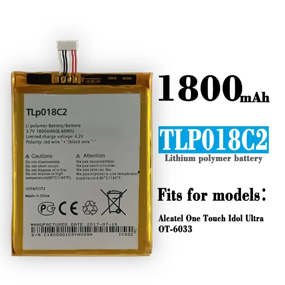 

TLP018C2 Replacement Battery For Alcatel One Touch Idol Ultra OT-6033 1800mAh Mobile Phone High Quality Internal Li-ion Bateria