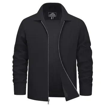 TACVASEN 남성용 경량 작업 재킷, 클래식 튜닉 스타일 포켓 봄버 재킷, 풀 지퍼 용수철 가을 재킷, 아웃웨어 상품 이미지