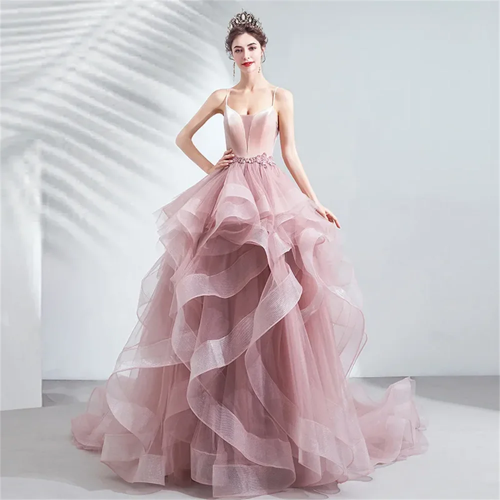 

2024 Элегантные платья для матери невесты, цвет шампанского, на бретельках, с V-образным вырезом, в пол, для свадьбы, женское вечернее платье