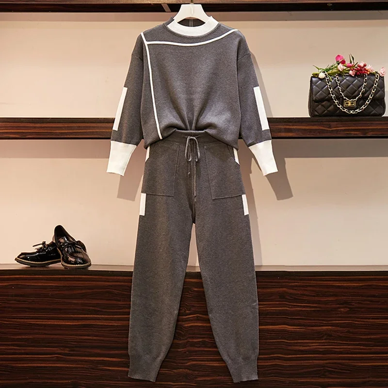 2023 O-neck Drawstring Special Offer Full Women's Knitted Suit Large Size 2-piece Set Contrasting Sweater And Pants Two-piece
2023 O-neck Drawstring Special Offer Full Women's Knitted Suit Large Size 2-piece Set Contrasting Sweater And Pants Two-piece