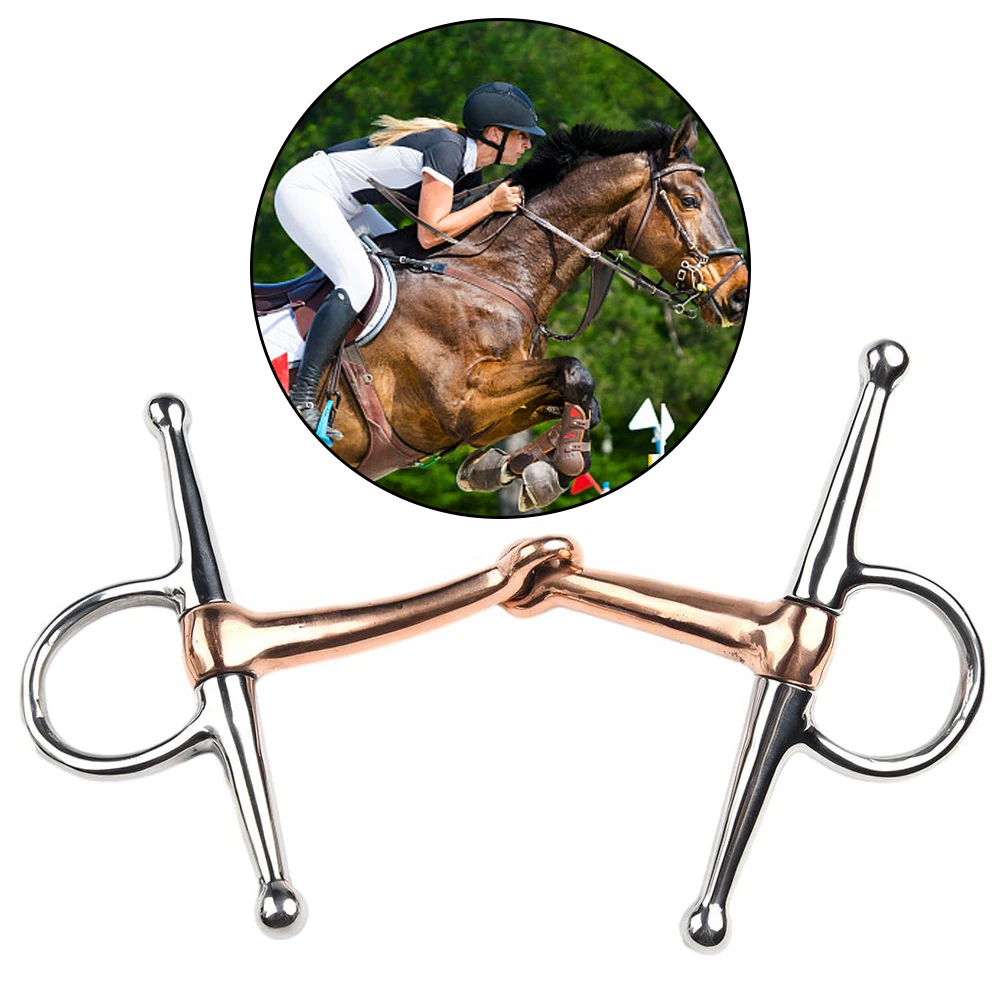 Full Cheek Stainless Steel Equestrian Flexible D Ring Loose Ring Horse Snaffle Bit Double Jointed Copper Mouth With Elliptical
Full Cheek Stainless Steel Equestrian Flexible D Ring Loose Ring Horse Snaffle Bit Double Jointed Copper Mouth With Elliptical