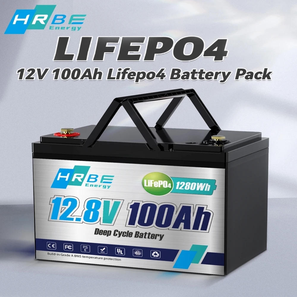 12V 100Ah LiFePO4 Lithium Battery,Upgraded 100A BMS, Up to 6000 Cycles,Max 1280Wh Battery in Small Size,for RV,Solar,Camping
12V 100Ah LiFePO4 Lithium Battery,Upgraded 100A BMS, Up to 6000 Cycles,Max 1280Wh Battery in Small Size,for RV,Solar,Camping