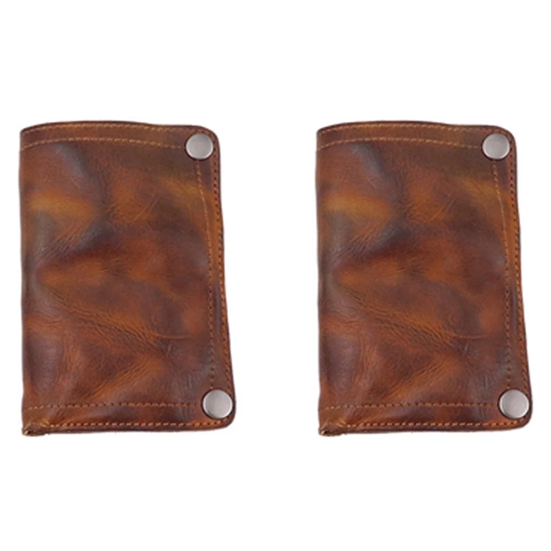 

2X Handmade Wrinkle Wallet,Cow Leather Mens Wallets,Retro Leather Money Clips,Crazy Horse Card Holder,Light Brown