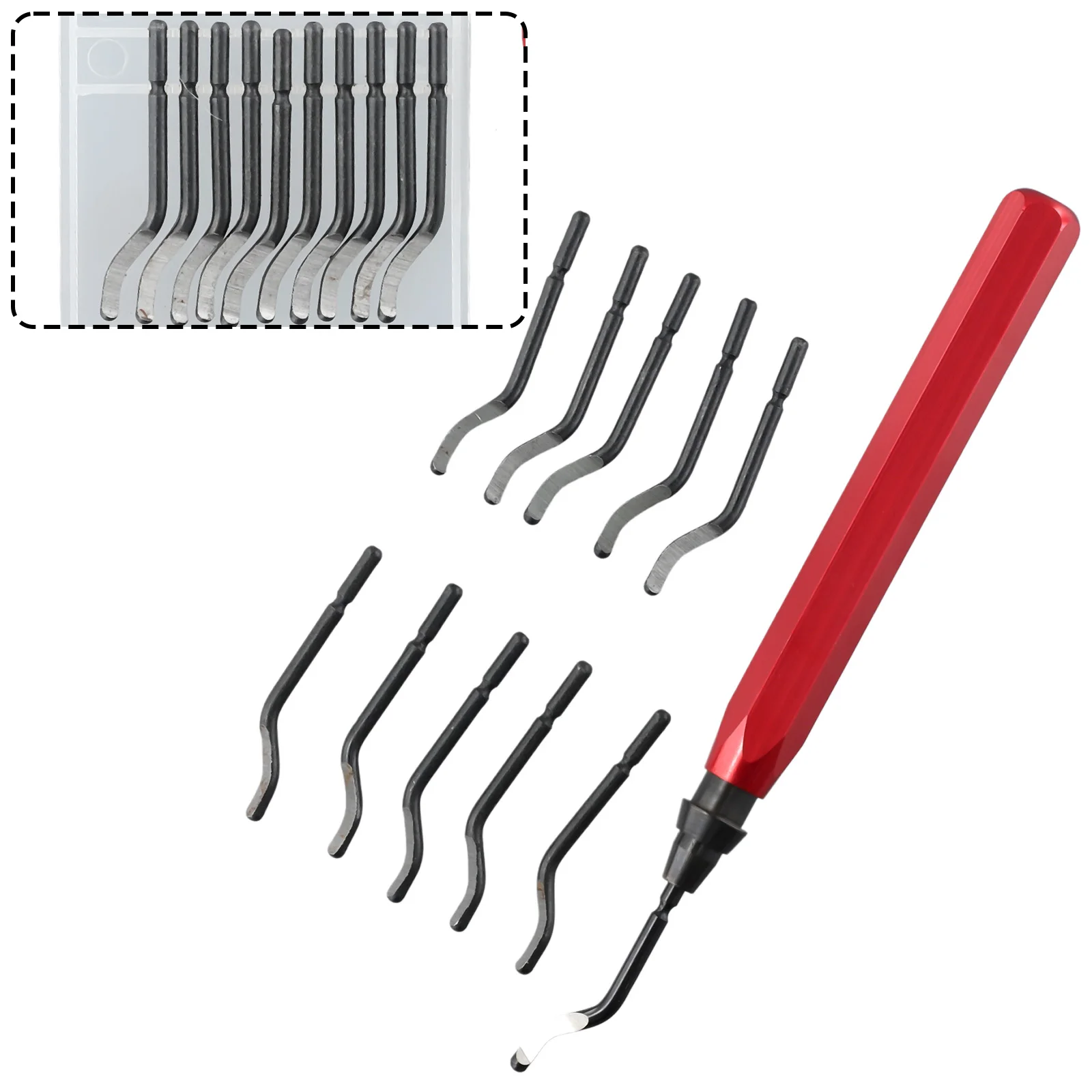 Handle Burr Rotary Blades Metal Deburring Remover Stainless Steel For Cutting Machining Rubber Tool Parts RB1000
Handle Burr Rotary Blades Metal Deburring Remover Stainless Steel For Cutting Machining Rubber Tool Parts RB1000