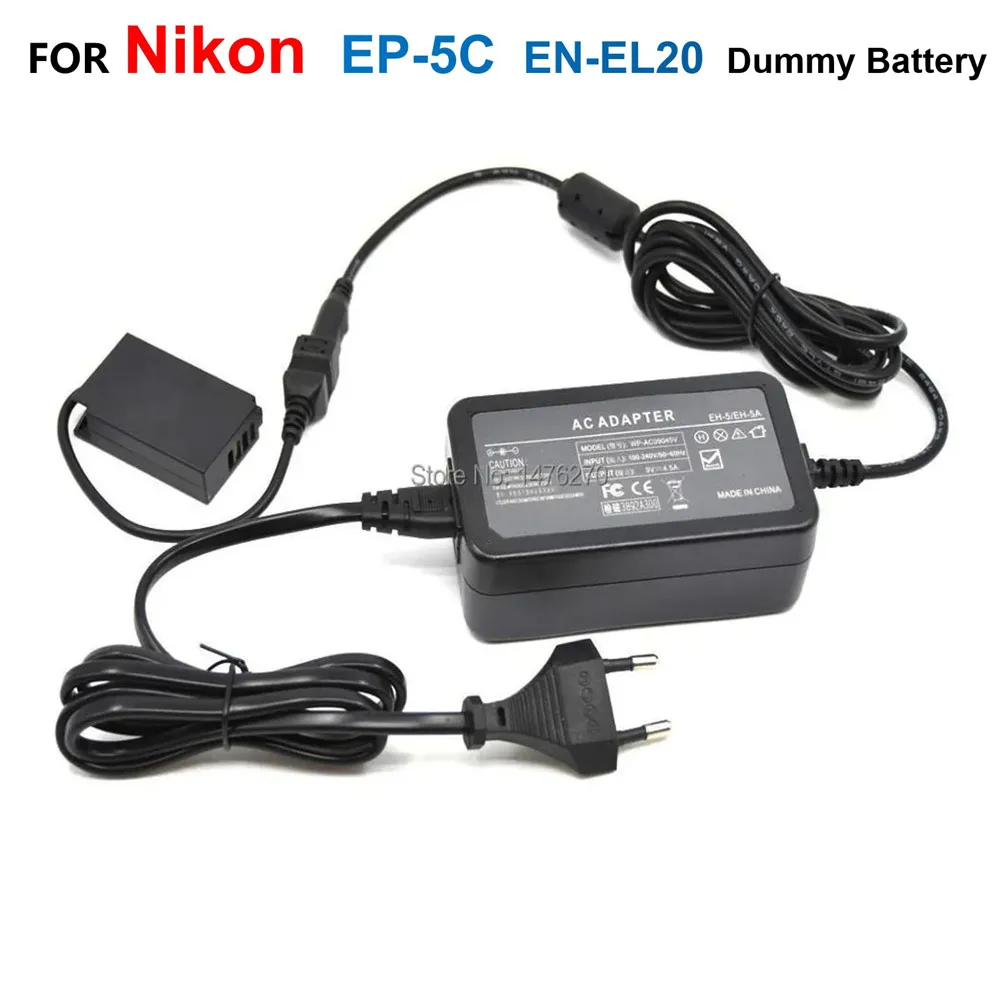 

EP-5C EP5C DC Coupler ENEL20 EN-EL20 Dummy Battery+EH-5A EH-5 AC Power Adapter For Nikon 1J1 1J2 1J3 1S1 1AW1 1V3 Coolpix P1000