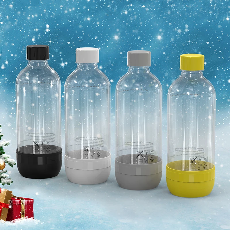 

1L PET Soda Carbonation Bottles - Sparkling and available in various colors, perfect for carbonating Drinks, 4 packs