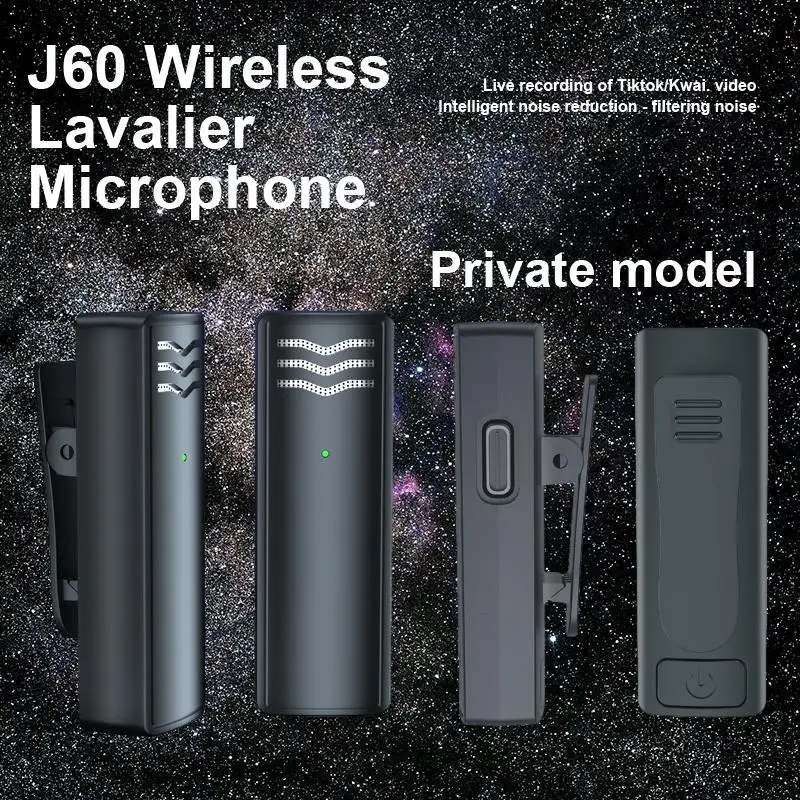 J60 Wireless Lavalier Microphone Clip-On Receiver For Live Streaming Portable Audio Video Recording Mini Mic
J60 Wireless Lavalier Microphone Clip-On Receiver For Live Streaming Portable Audio Video Recording Mini Mic