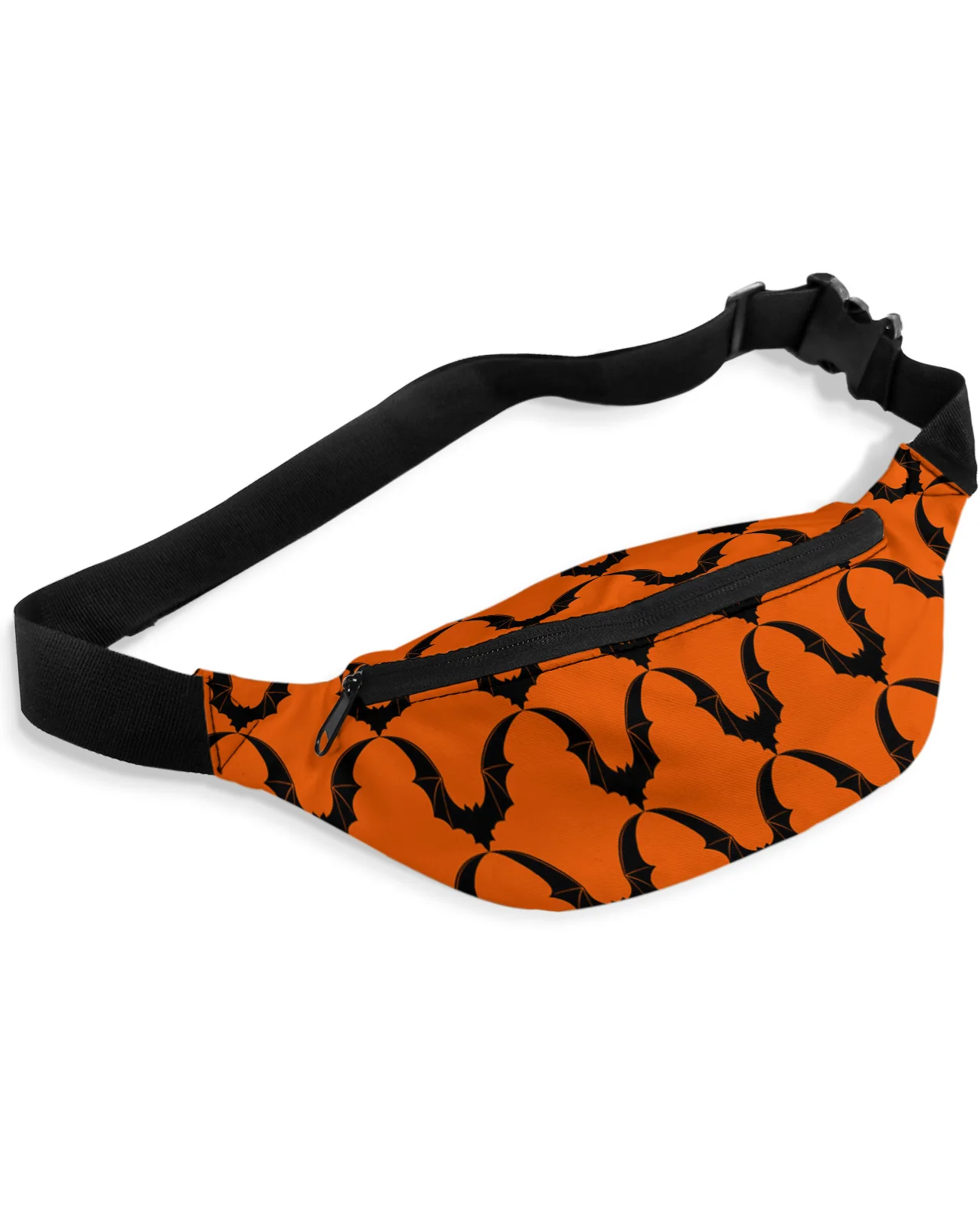 

Halloween Bat Texture Orange Waist Bags for Women Man Travel Shoulder Crossbody Chest Bags Waterproof Fanny Pack