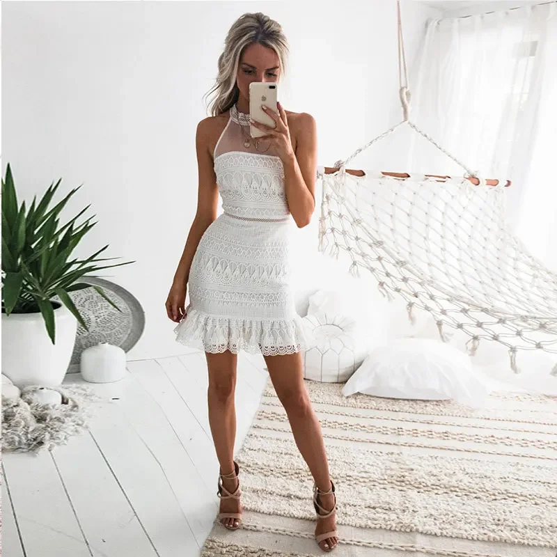 2022 New Women's Sexy Off Shoulder Dress Summer White Dress Sleeveless Lace Neck Dress Skinny Celebrity Night Club Party Dress
2022 New Women's Sexy Off Shoulder Dress Summer White Dress Sleeveless Lace Neck Dress Skinny Celebrity Night Club Party Dress
